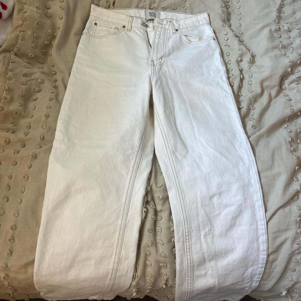 BDG Women's Cream Straight Leg Jeans